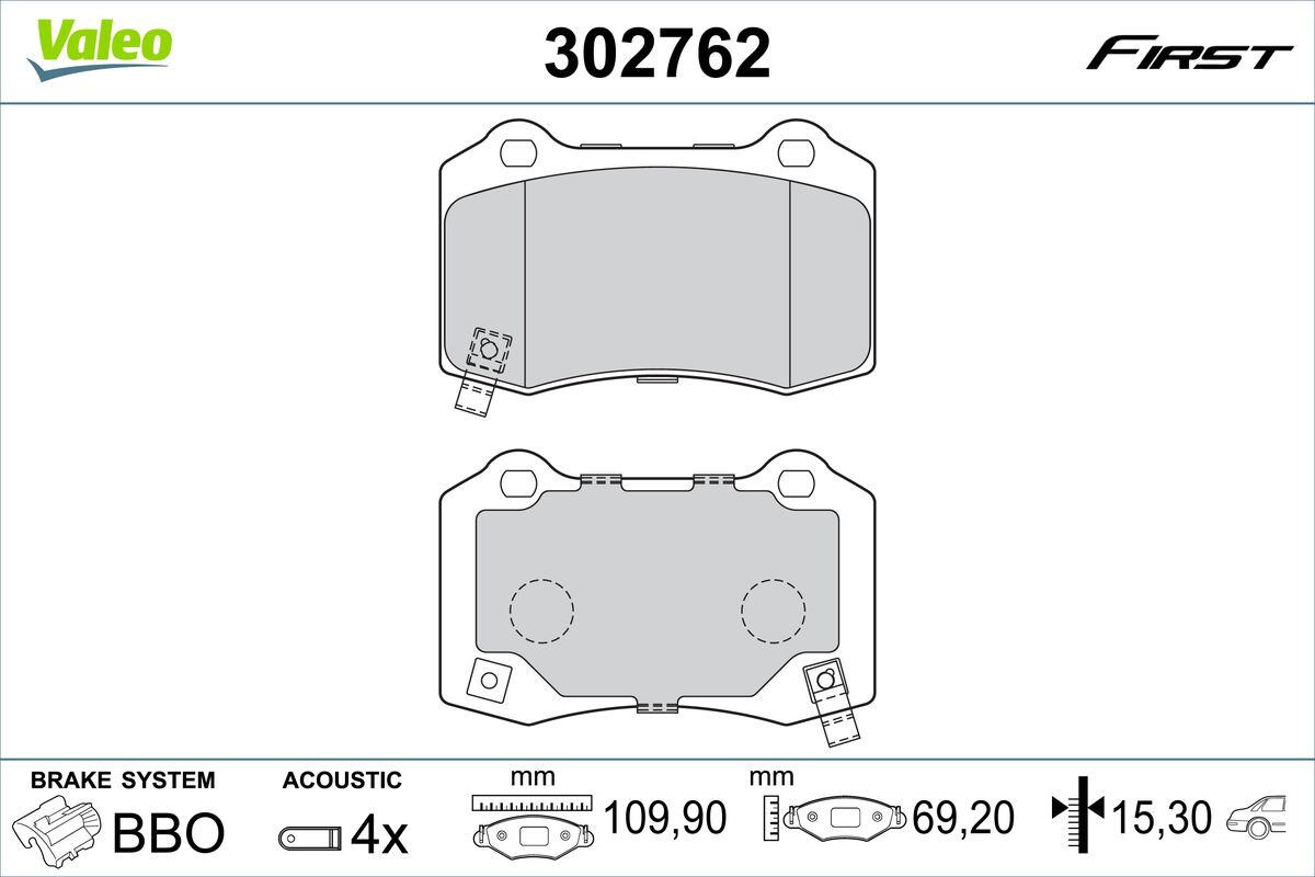 VALEO Fékbetét, mind 302762_VALEO